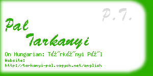 pal tarkanyi business card